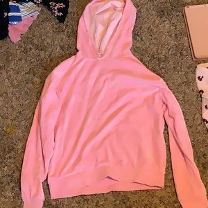 Topshop US 6 Pink Sweatshirt with a gold peace sign Velvet
